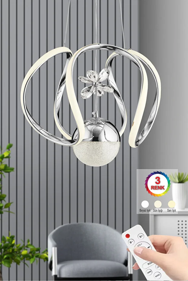 Bigiee Ledli Üç Renk Gold Lüx Modern Led Avize